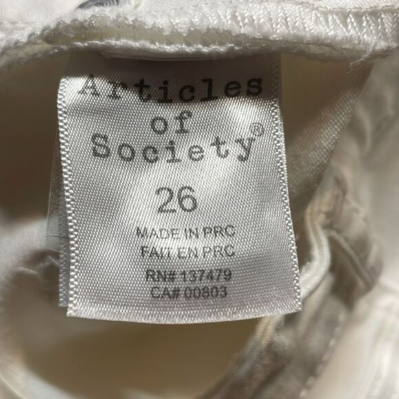 Articles of society woman’s white skinny denim jeans size 26 - Picture 3 of 8